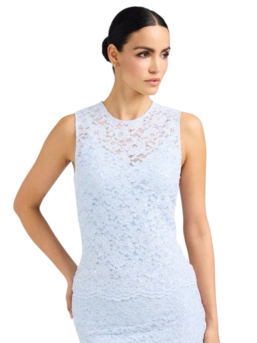 NWT Generation Love Henrietta Sequin Lace Top Opal Blue Bridal Size M $235